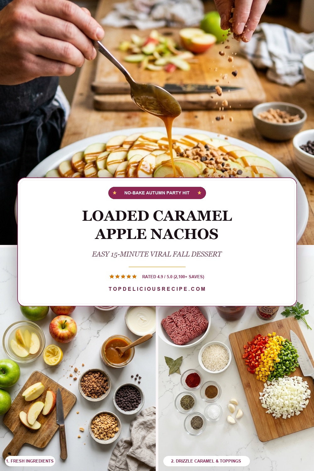 Loaded Caramel Apple Nachos Pinterest Pin Recipe Guide