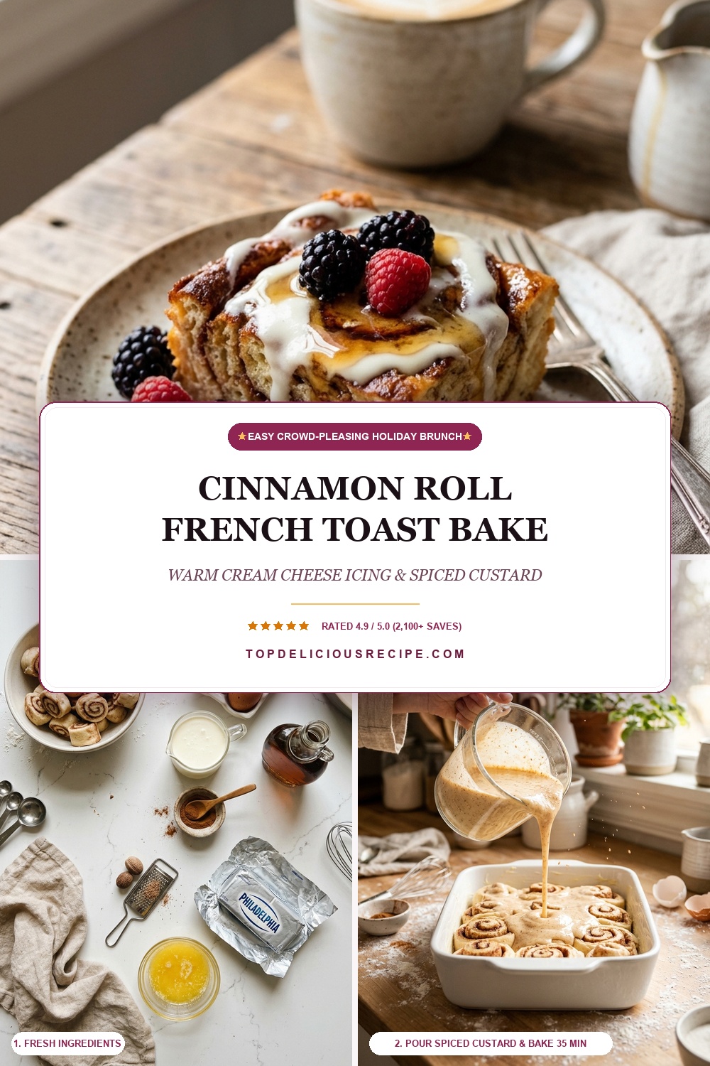 Cinnamon Roll French Toast Casserole Pinterest Pin Recipe Guide