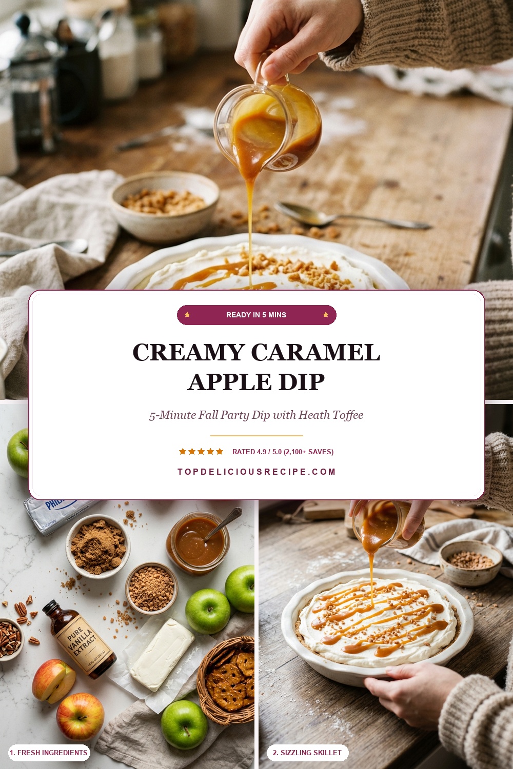 Creamy Caramel Apple Dip Pin Template