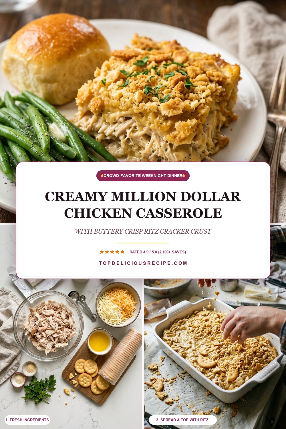 Creamy Million Dollar Chicken Casserole Pinterest Pin Recipe Guide