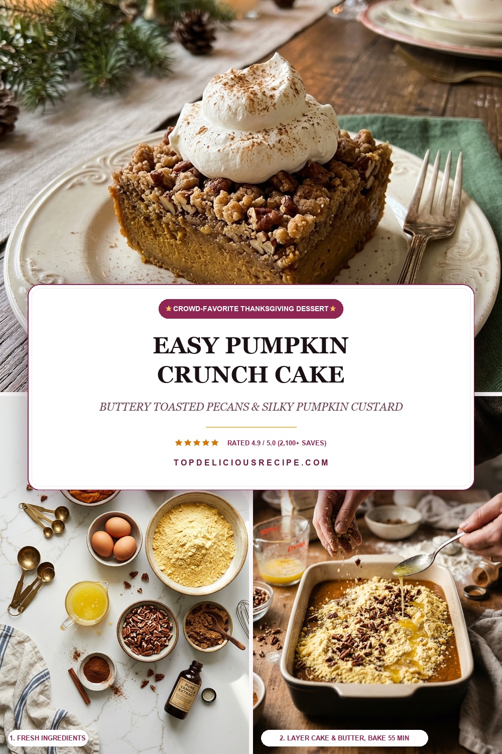 Classic Pumpkin Crunch Cake Pinterest Pin Recipe Guide