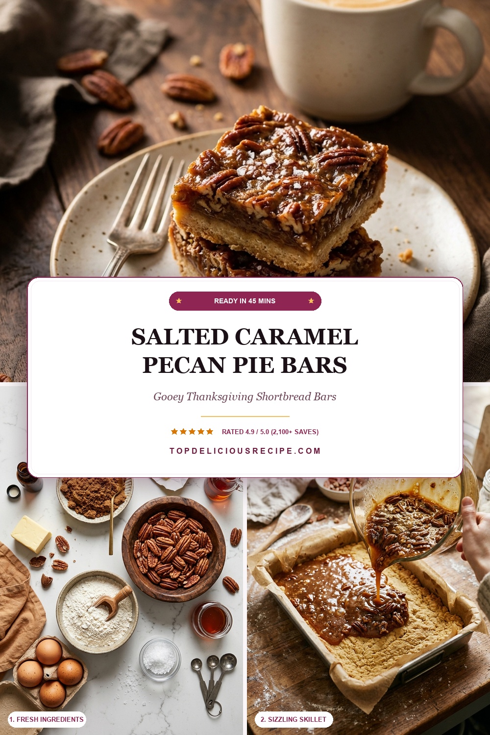 Salted Caramel Pecan Pie Bars Pin Template