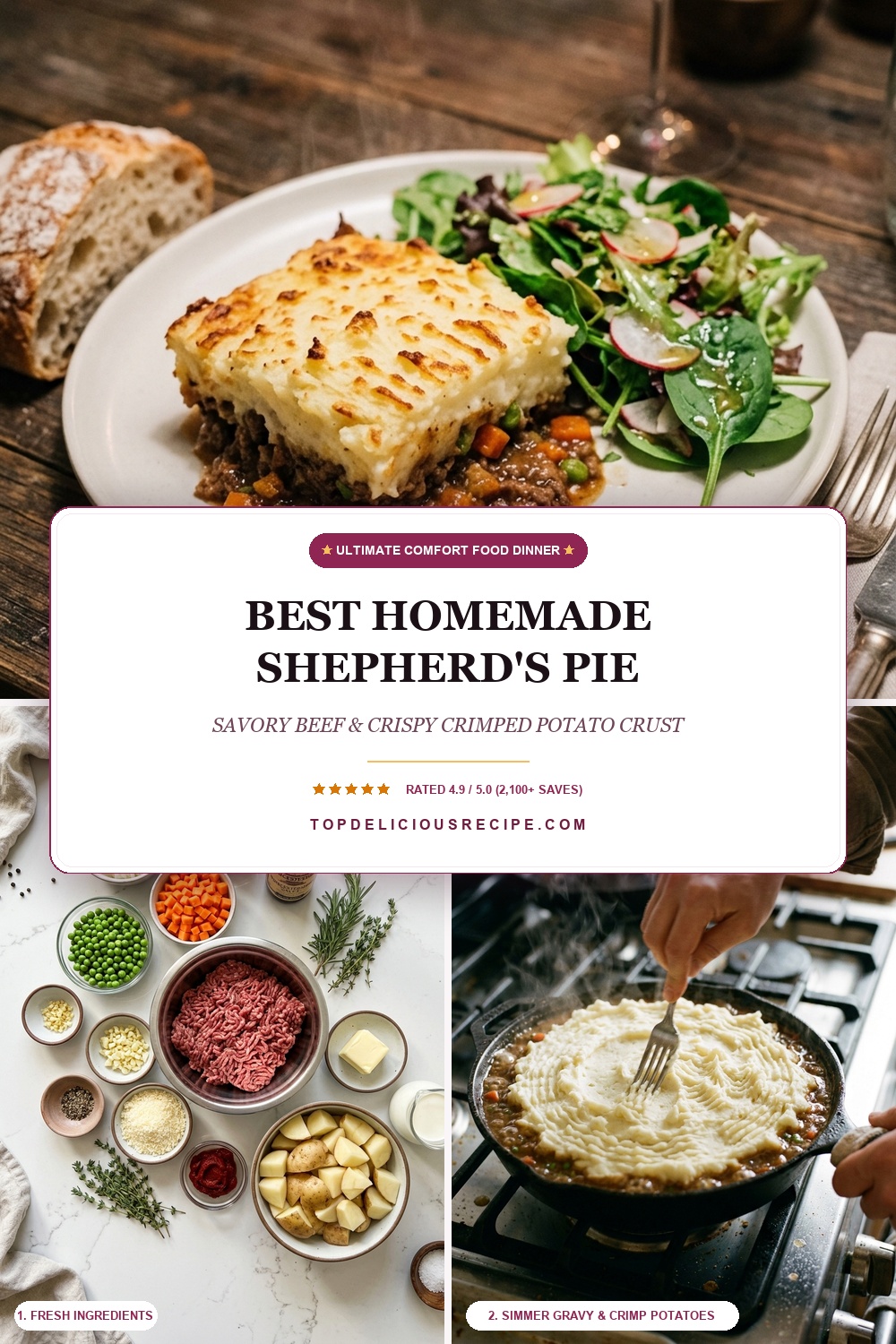 Classic Homemade Shepherd's Pie Pinterest Pin Recipe Guide