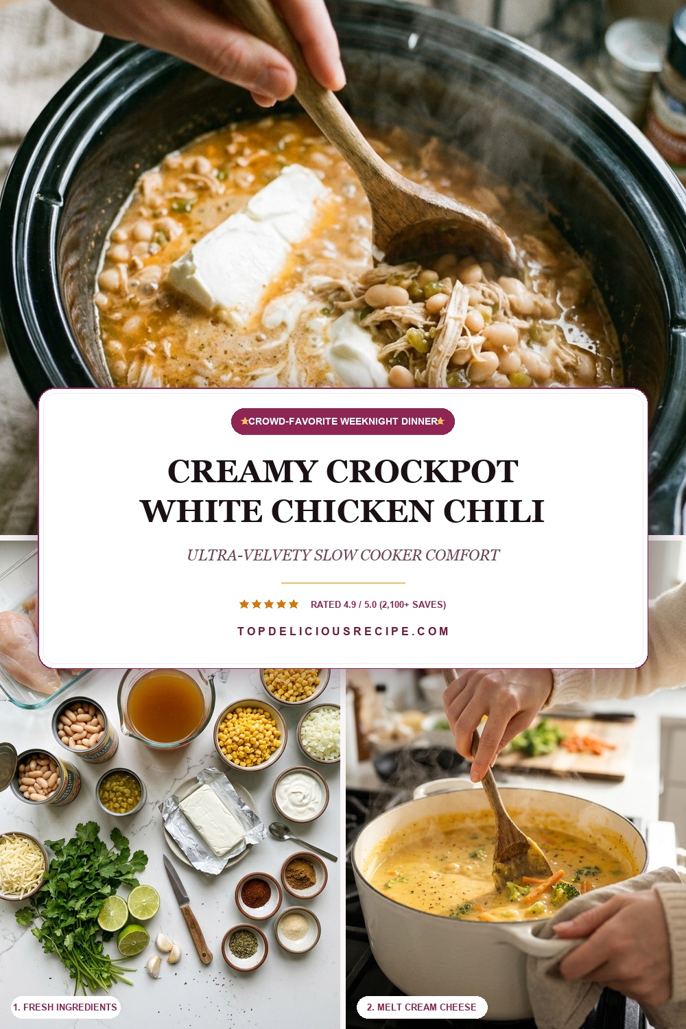 Creamy Crockpot White Chicken Chili Recipe - Ultra-Velvety Slow Cooker Comfort