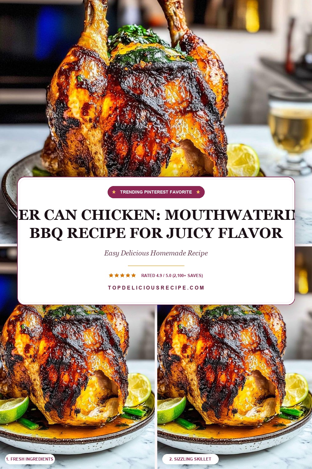 Beer Can Chicken: Mouthwatering BBQ Recipe for Juicy Flavor Pin Template