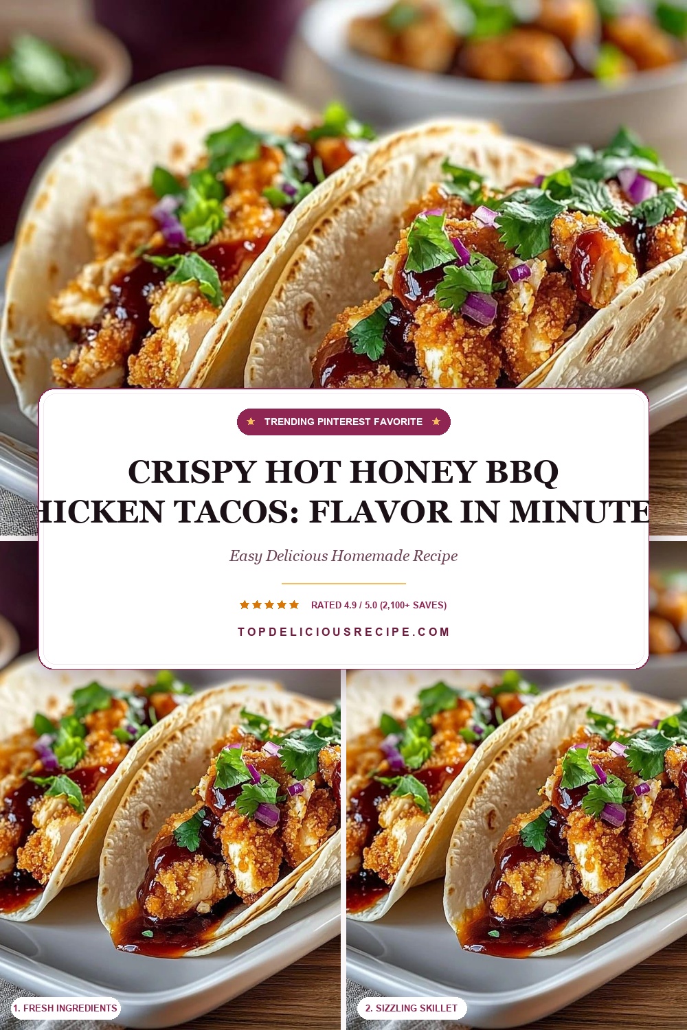 Crispy Hot Honey BBQ Chicken Tacos: Flavor in Minutes! Pin Template