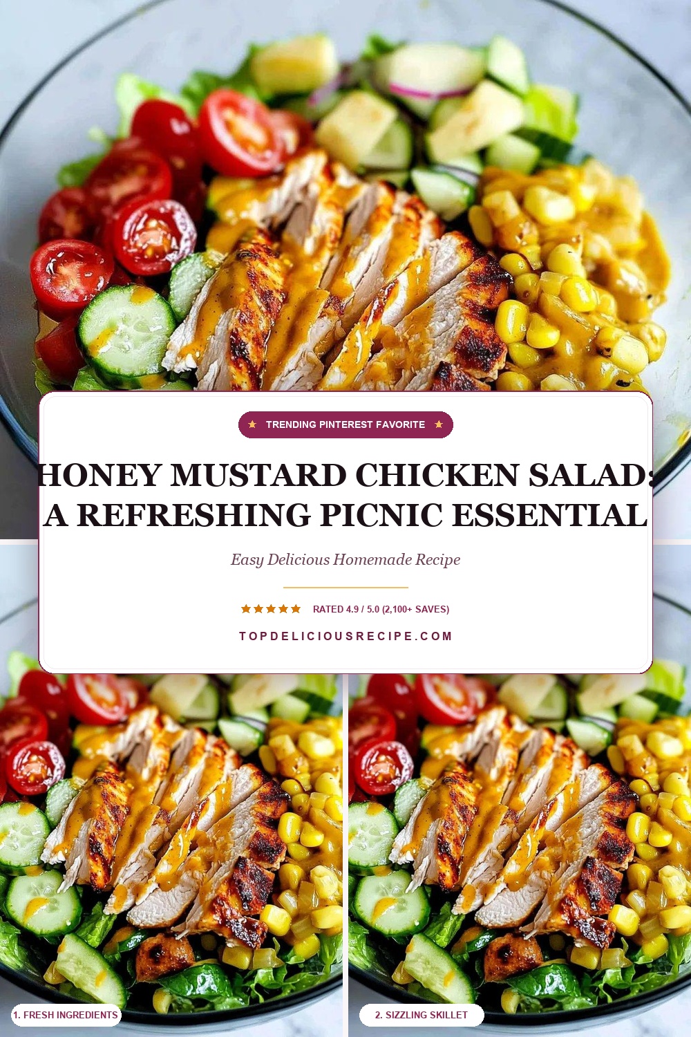 Honey Mustard Chicken Salad: A Refreshing Picnic Essential Pin Template