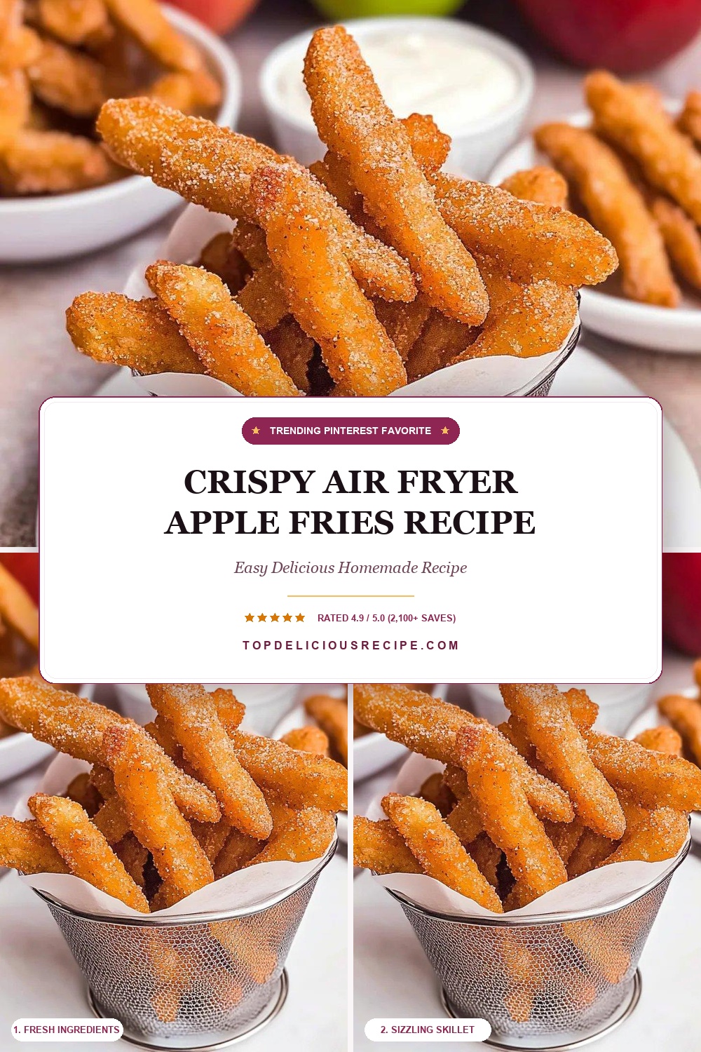 Crispy Air Fryer Apple Fries Recipe Pin Template