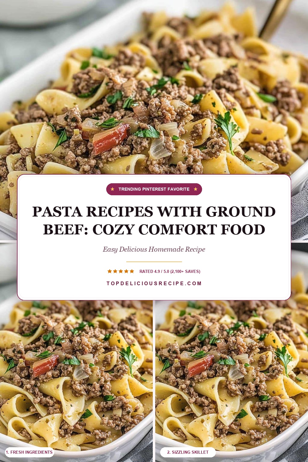 Pasta Recipes with Ground Beef: Cozy Comfort Food Pin Template