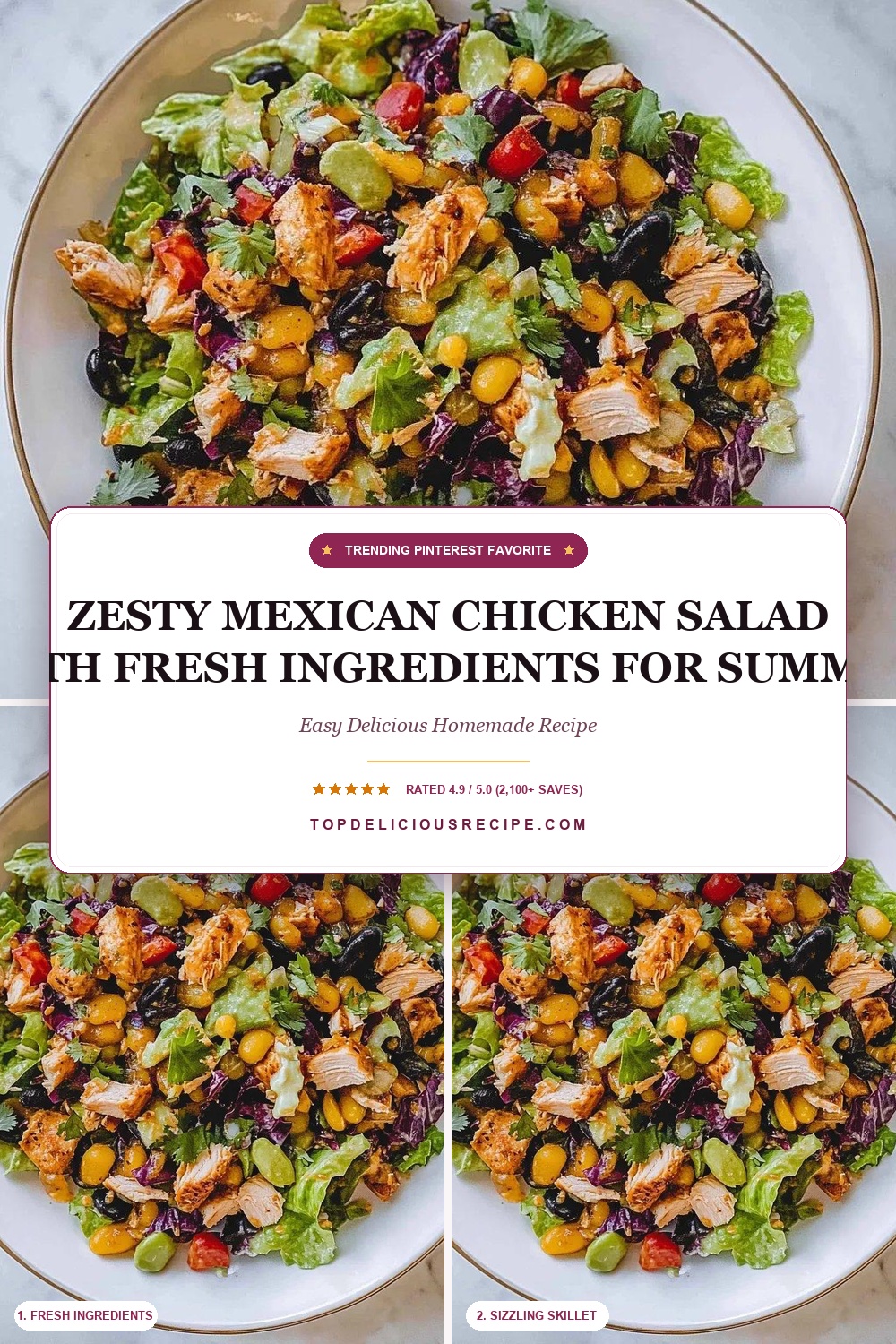 Zesty Mexican Chicken Salad with Fresh Ingredients for Summer Pin Template