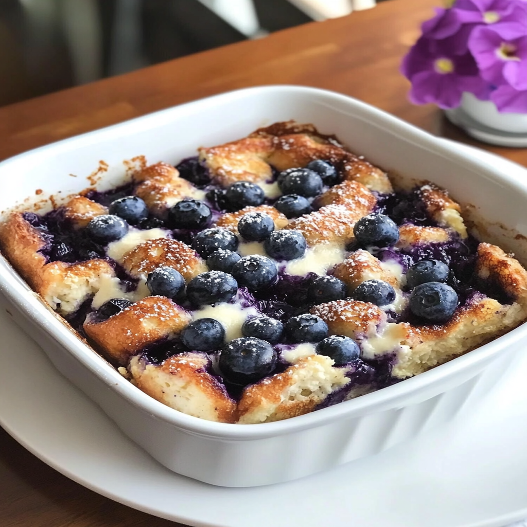 Blueberry Cream Cheese French Toast Casserole