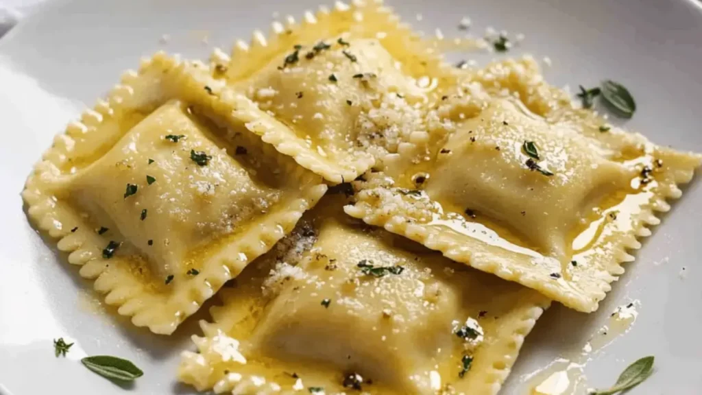 Homemade Pumpkin Ravioli with Garlic Brown Butter