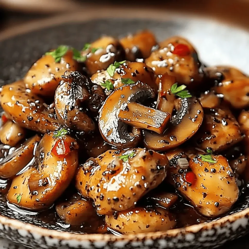 Black Pepper Chicken with Mushrooms