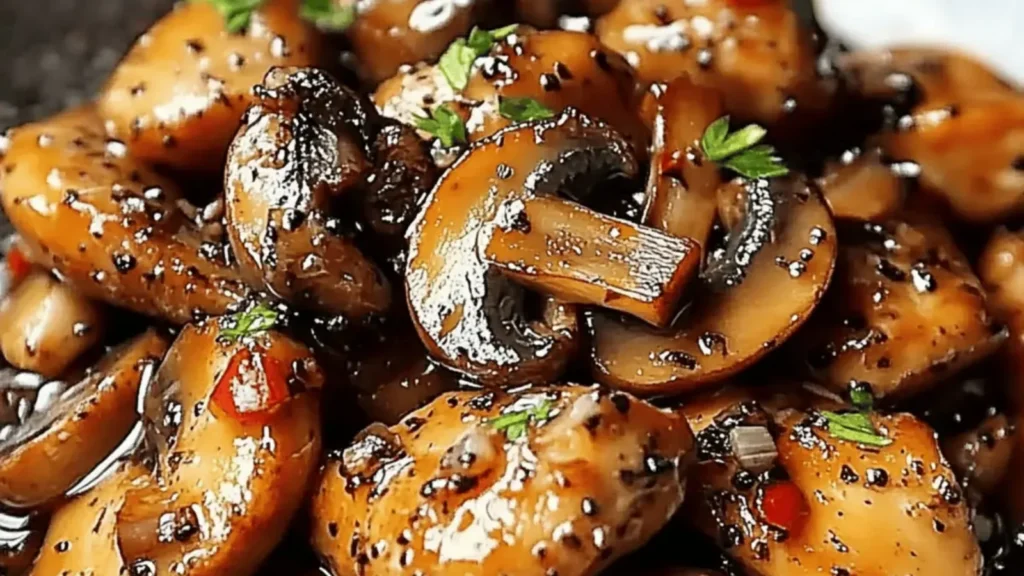 Black Pepper Chicken with Mushrooms