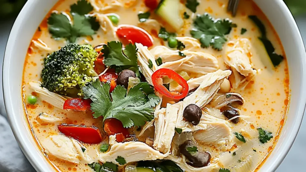 Crockpot Thai Coconut Chicken Soup