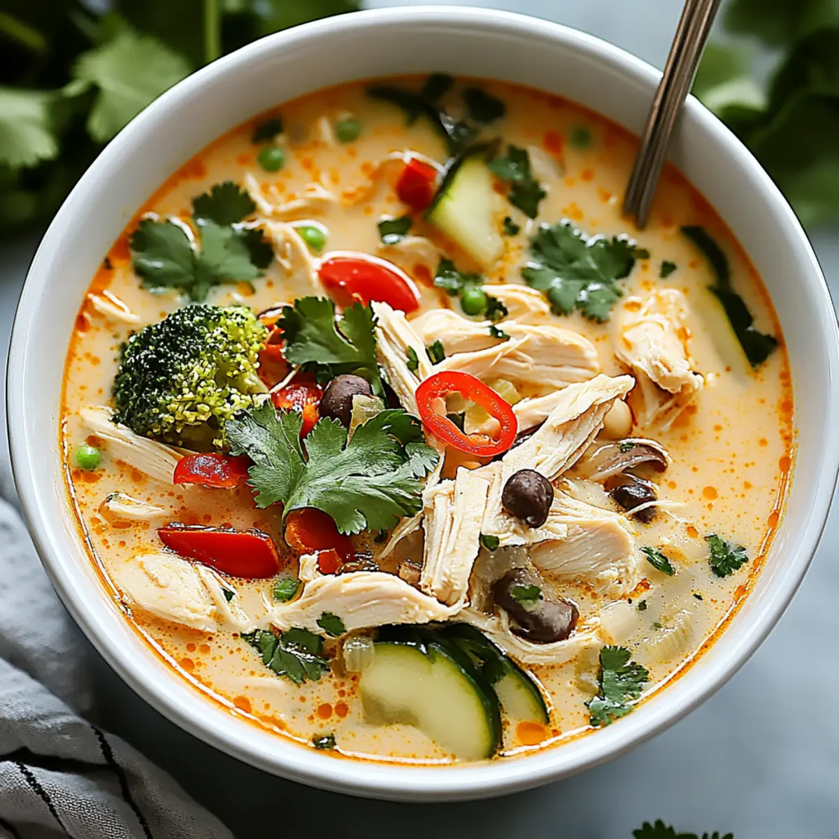 Crockpot Thai Coconut Chicken Soup