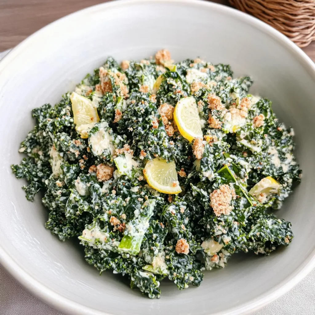 Vegan Lemon Kale Caesar Salad