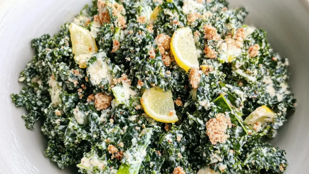 Vegan Lemon Kale Caesar Salad