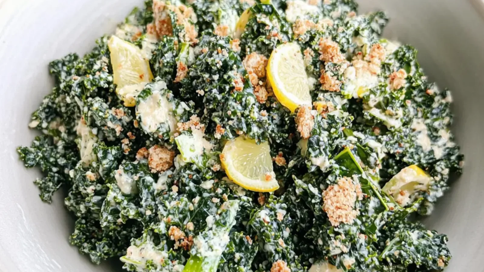 Vegan Lemon Kale Caesar Salad