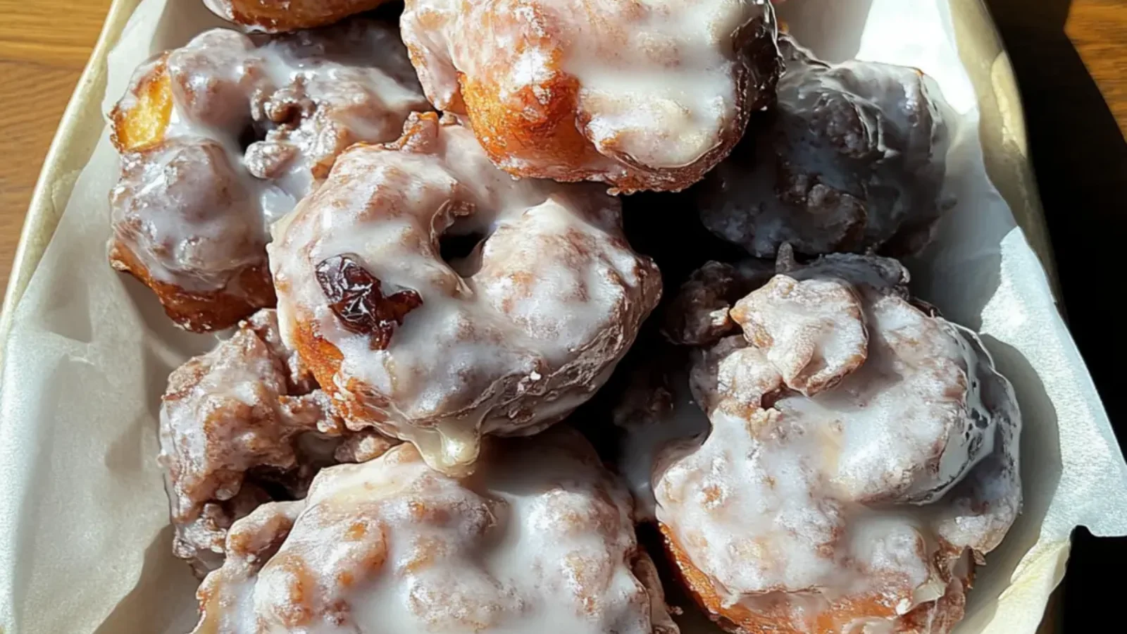 Apple Fritter Donuts with Brown Butter Glaze