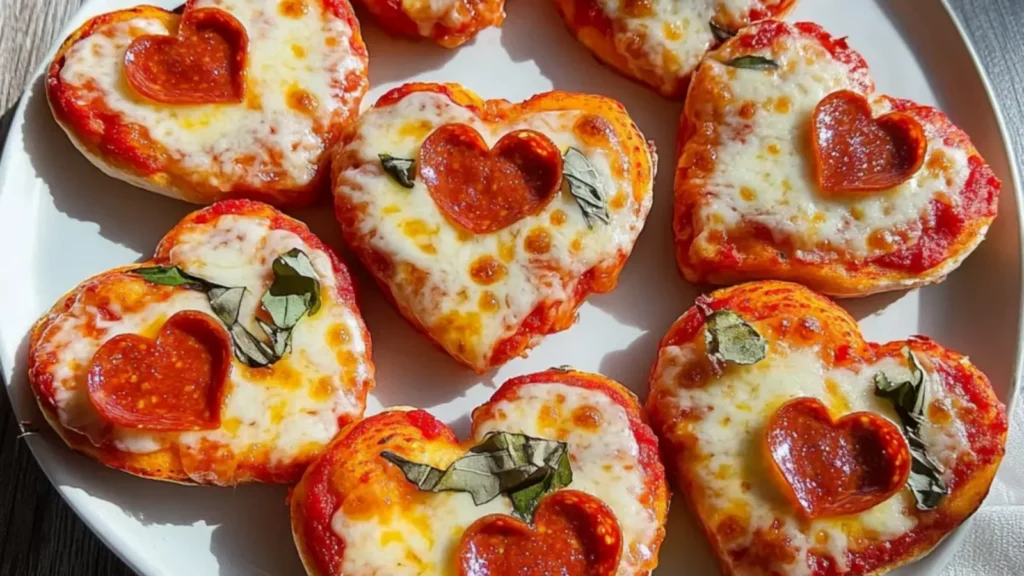 Heart-Shaped Mini Pizzas for Valentine’s