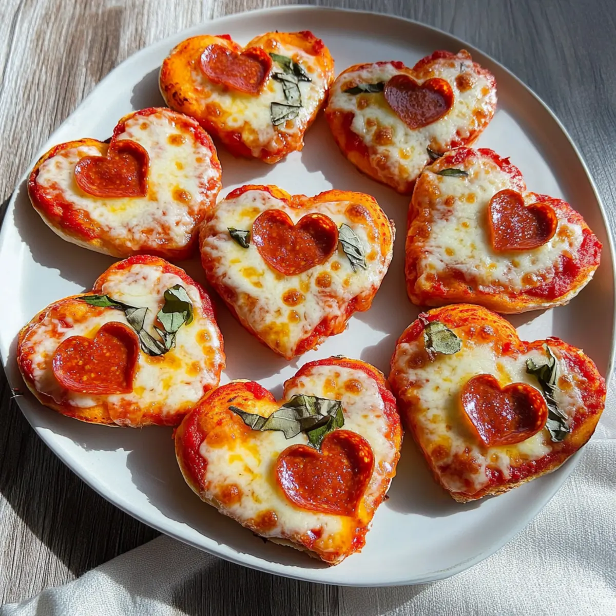 Heart-Shaped Mini Pizzas for Valentine’s
