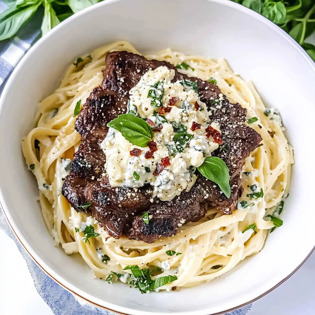 Steak Gorgonzola Alfredo