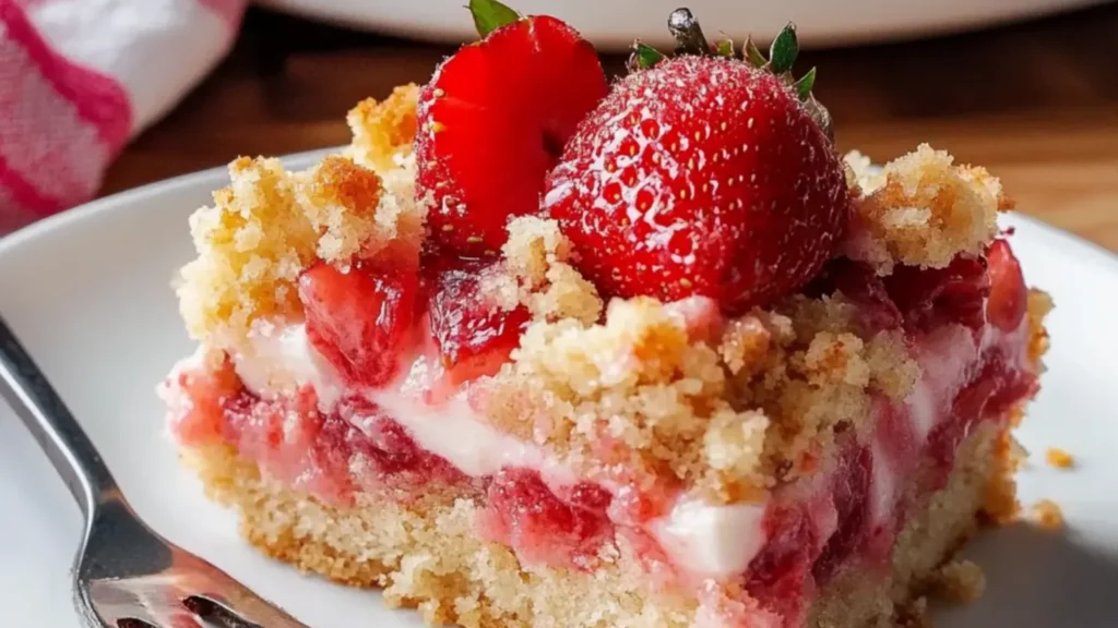 Strawberry Yogurt Crumble Cake
