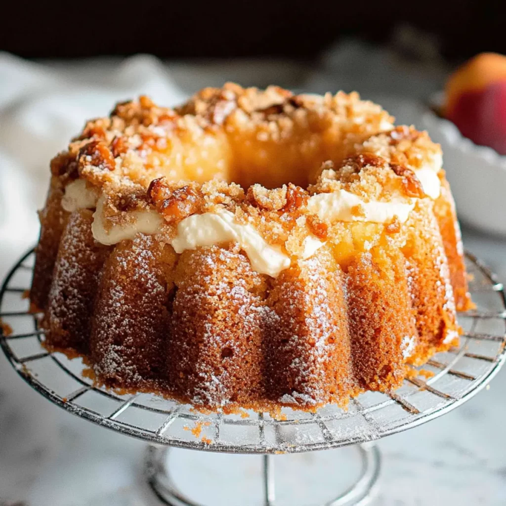 Southern Peach Cobbler Pound Cake with Cream Cheese