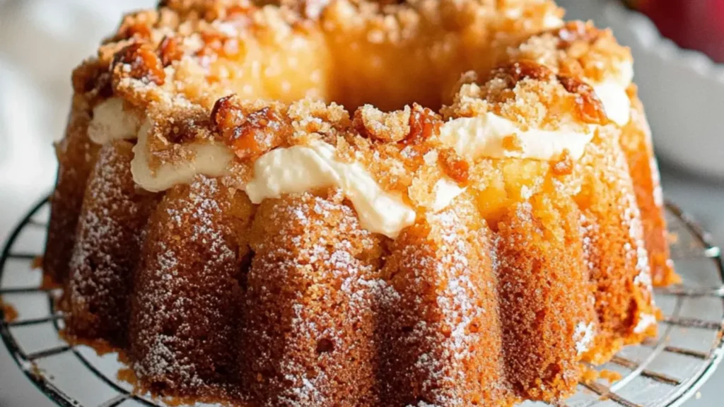 Southern Peach Cobbler Pound Cake with Cream Cheese