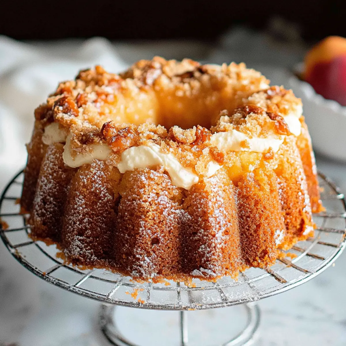 Southern Peach Cobbler Pound Cake with Cream Cheese