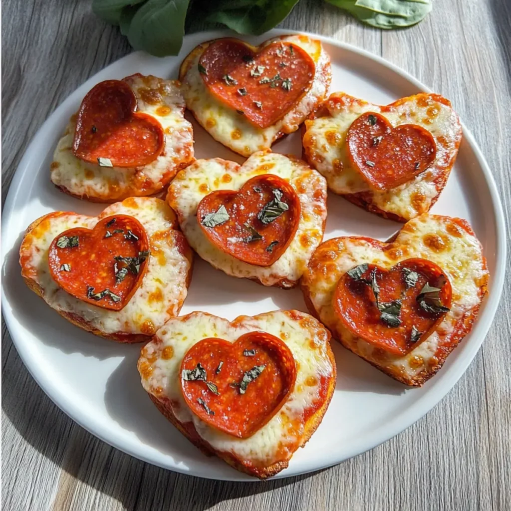 Heart-Shaped Mini Valentine Pizzas