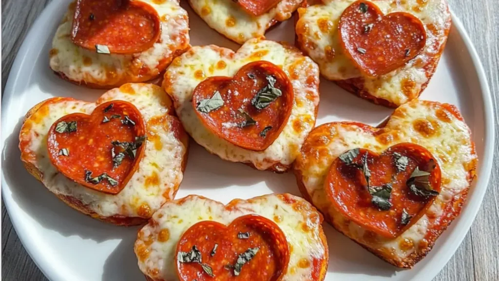 Heart-Shaped Mini Valentine Pizzas