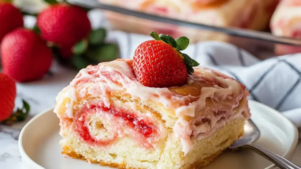 Strawberry Cheesecake Cinnamon Rolls