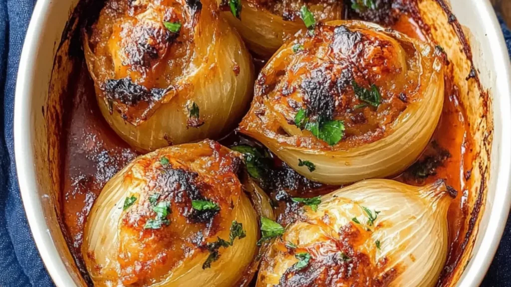 Greek Stuffed Onions