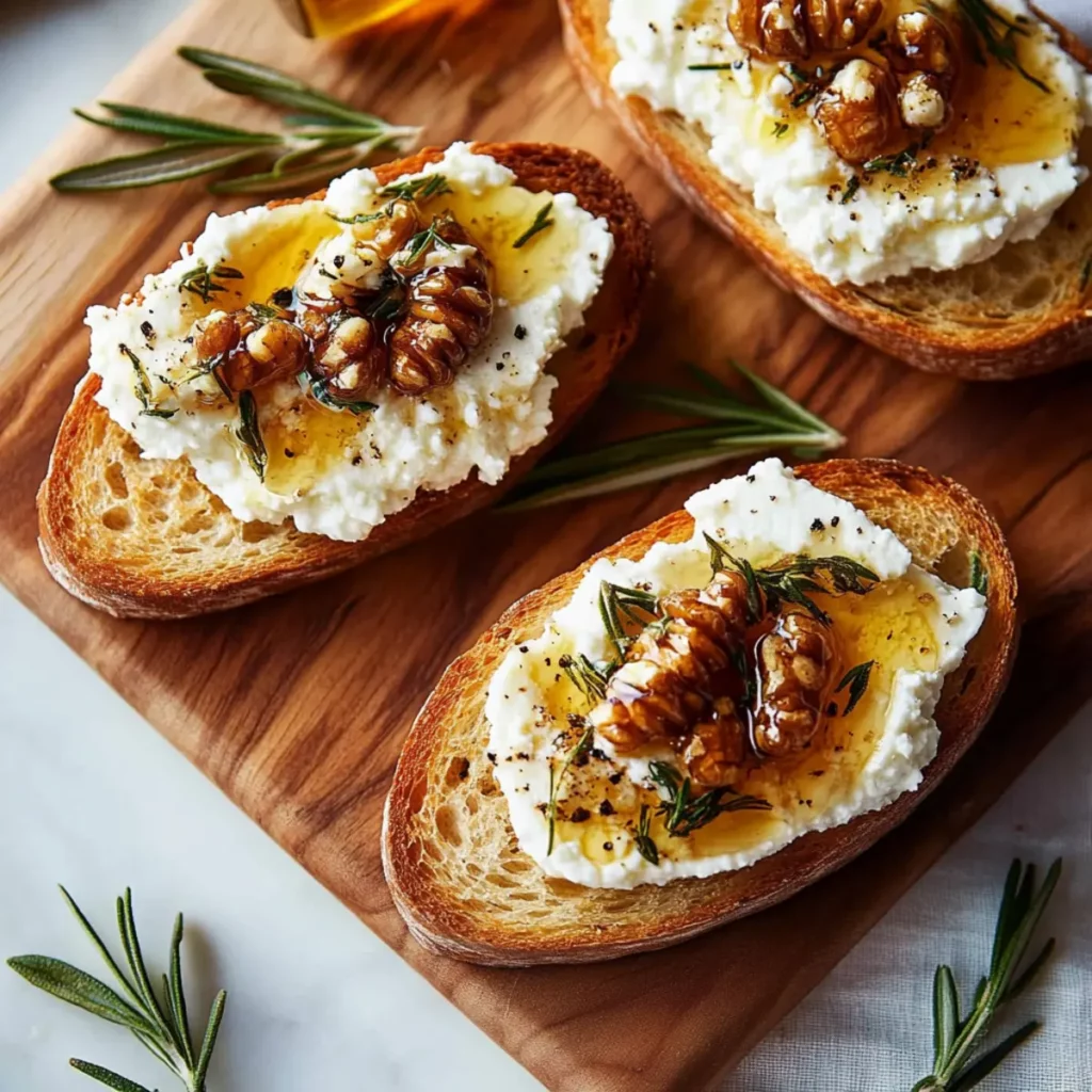 Whipped Feta Crostini with Hot Honey