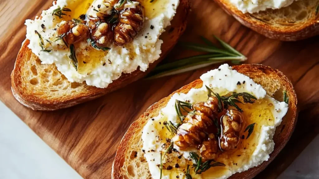Whipped Feta Crostini with Hot Honey