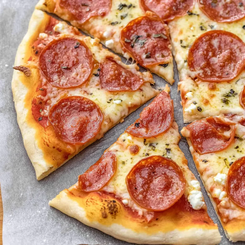 Pizza flatbread au cottage cheese