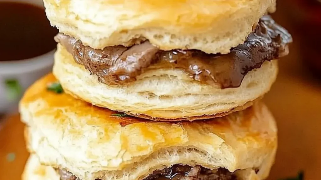 Baked French Dip Biscuits
