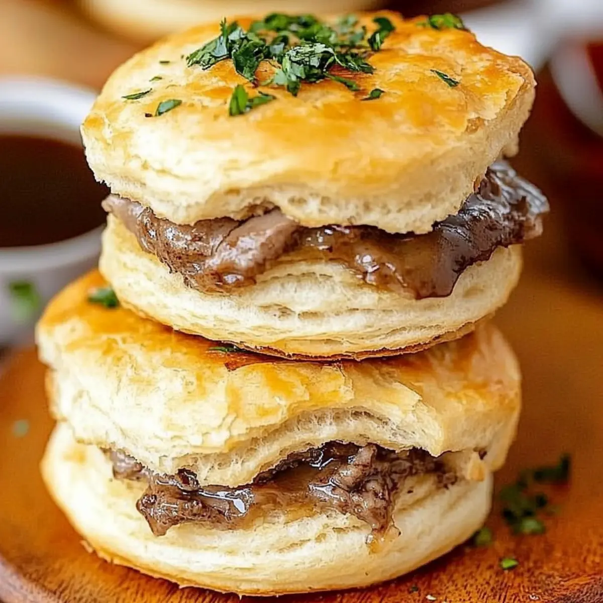 Baked French Dip Biscuits