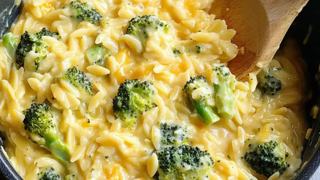Creamy Broccoli Cheddar Orzo