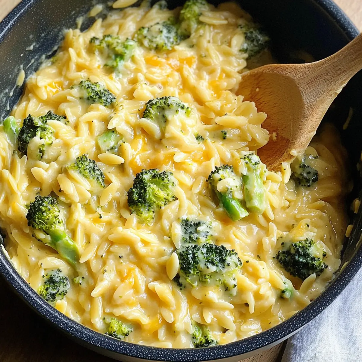 Creamy Broccoli Cheddar Orzo