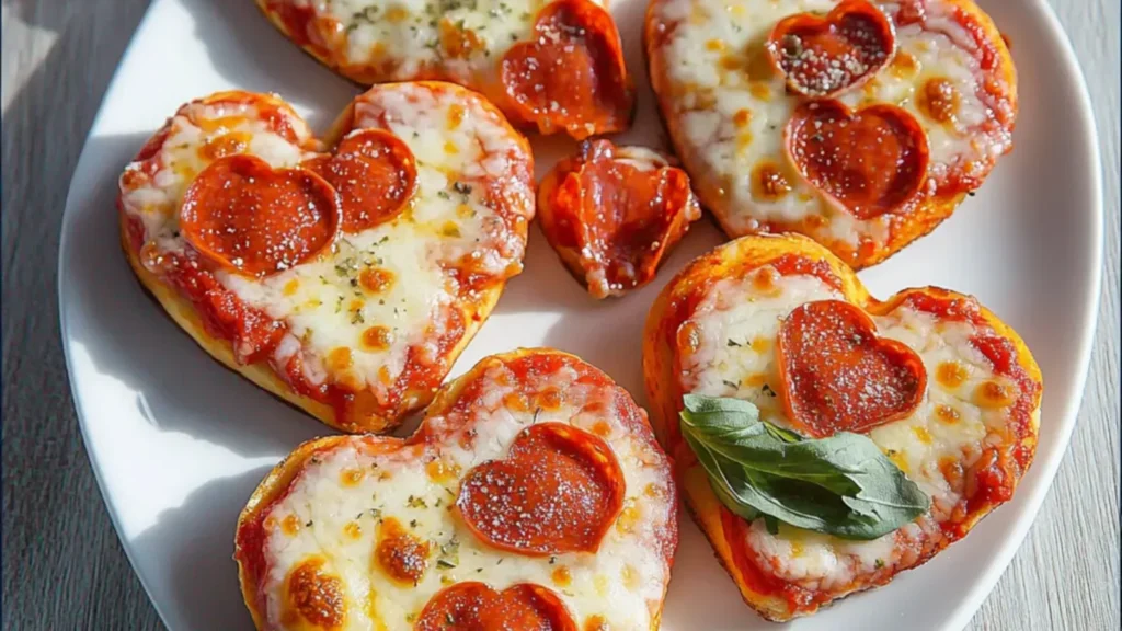 Heart-Shaped Mini Valentine Pizzas