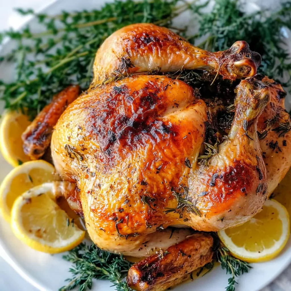 Roast chicken with herbs