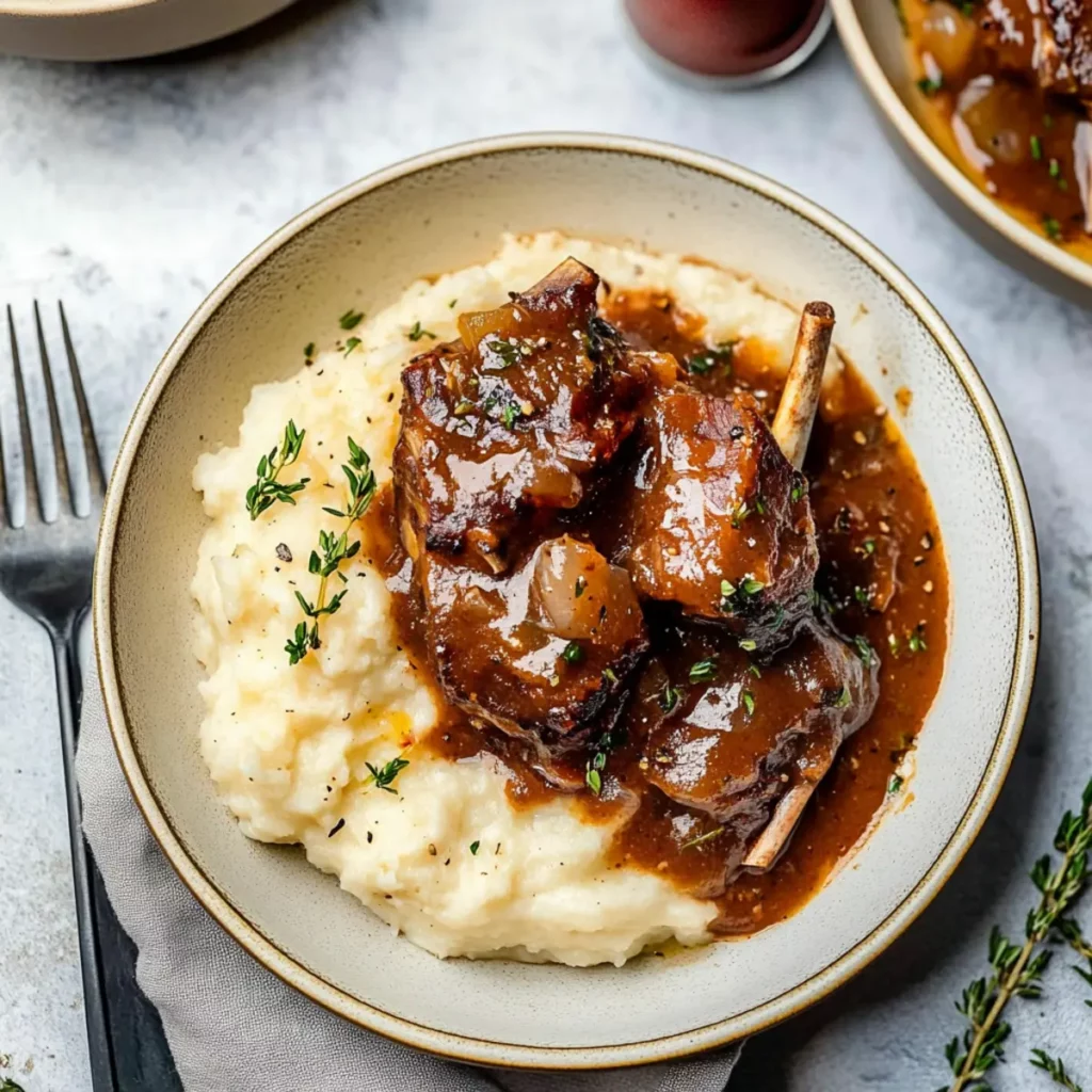 Short rib stew & parmesan mash