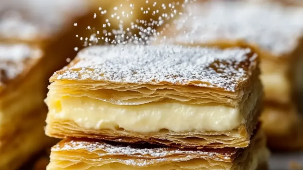 Puff Pastry Vanilla Custard Squares