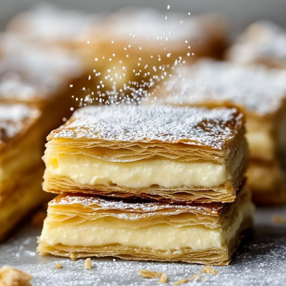 Puff Pastry Vanilla Custard Squares
