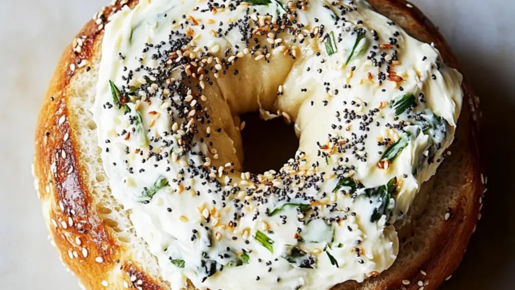Cream Cheese Bagels with Fresh Toppings