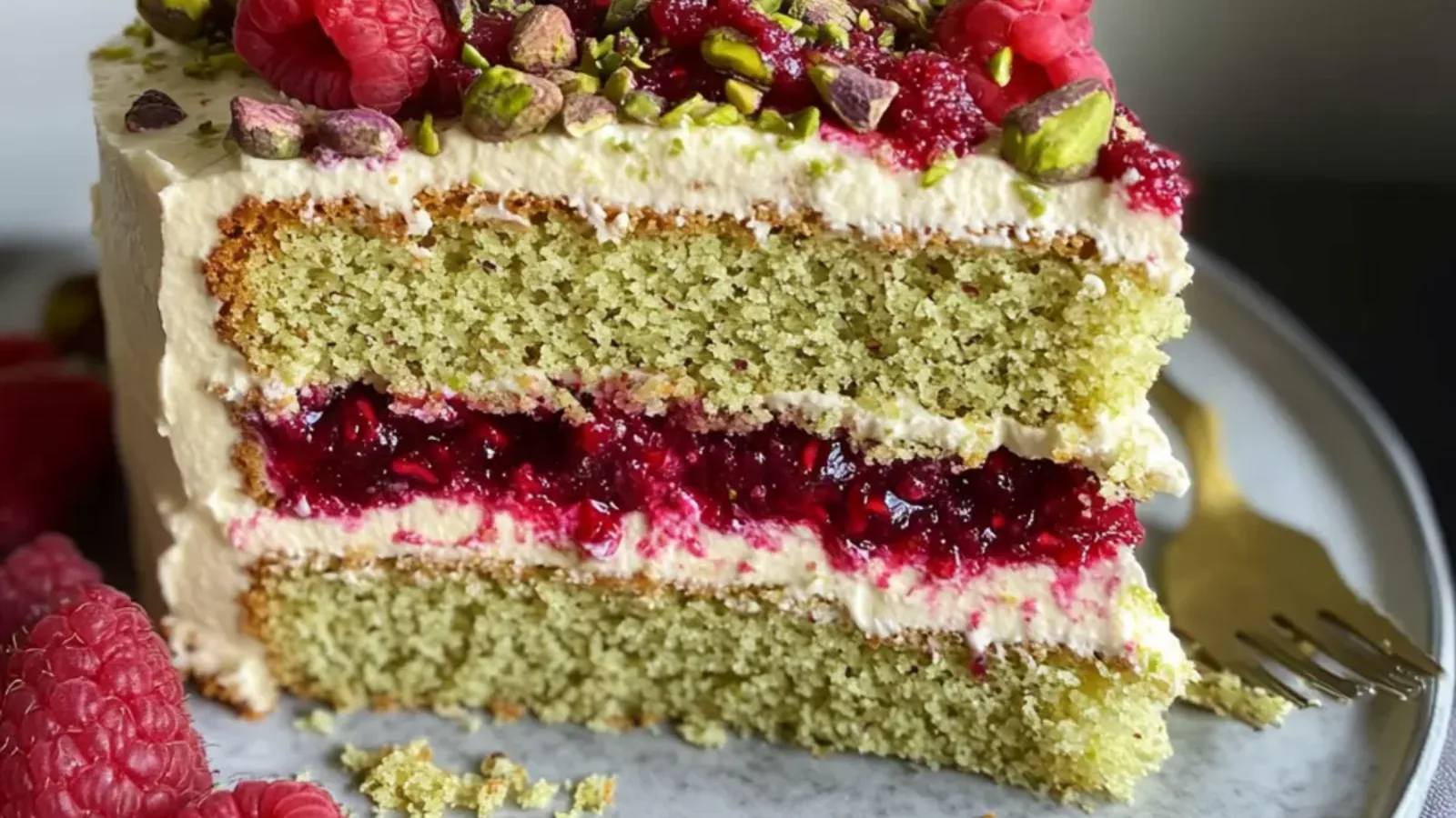 Raspberry Pistachio Cake Recipe
