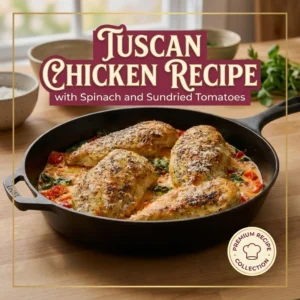 Tuscan Chicken Recipe with Spinach and Sundried Tomatoes